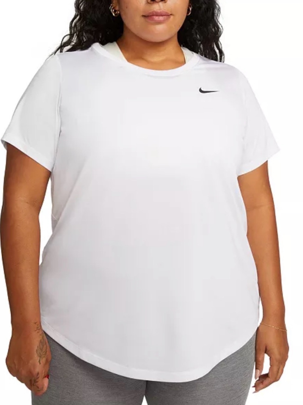 Nike White Short Sleeve Dri-FIT Crew